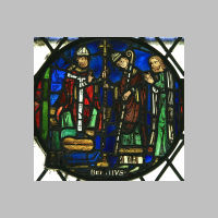 This is the oldest stained glass in Dorchester Abbey (about 1250), found in the narrow St. Birinius Chapel on the north side of the nave. photo on sacred-destinations com.jpg